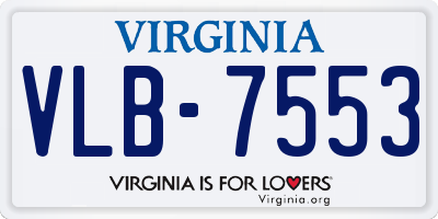 VA license plate VLB7553