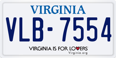 VA license plate VLB7554