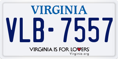 VA license plate VLB7557