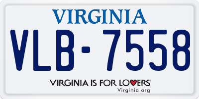 VA license plate VLB7558