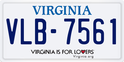 VA license plate VLB7561