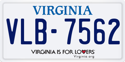 VA license plate VLB7562