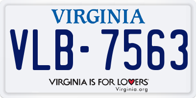 VA license plate VLB7563