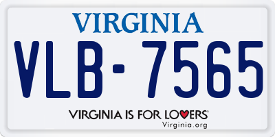 VA license plate VLB7565