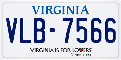 VA license plate VLB7566
