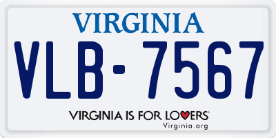 VA license plate VLB7567