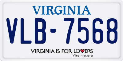 VA license plate VLB7568