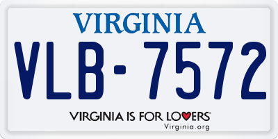 VA license plate VLB7572