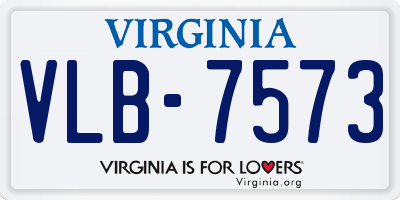 VA license plate VLB7573