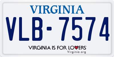 VA license plate VLB7574