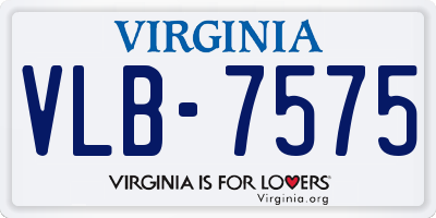 VA license plate VLB7575