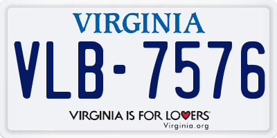 VA license plate VLB7576