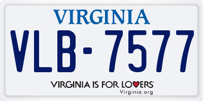 VA license plate VLB7577