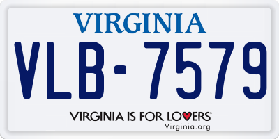VA license plate VLB7579