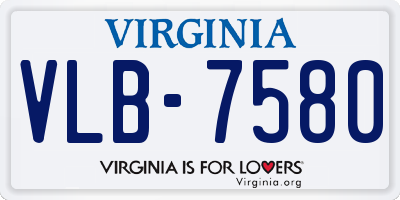 VA license plate VLB7580