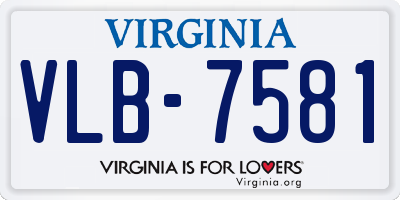 VA license plate VLB7581