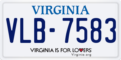 VA license plate VLB7583