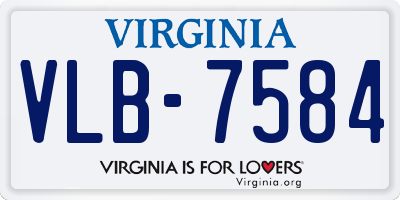 VA license plate VLB7584