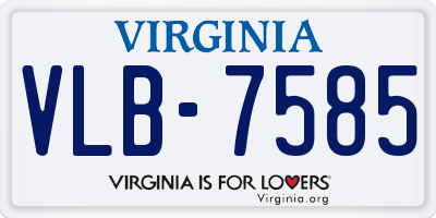 VA license plate VLB7585