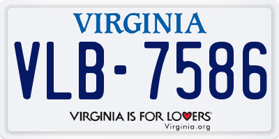 VA license plate VLB7586