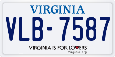 VA license plate VLB7587