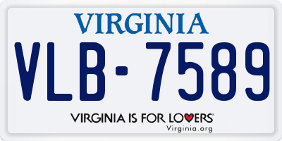 VA license plate VLB7589