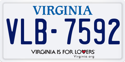 VA license plate VLB7592