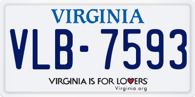 VA license plate VLB7593