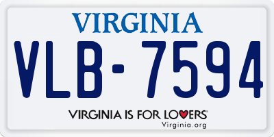 VA license plate VLB7594