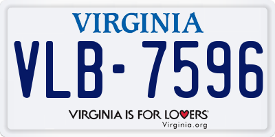 VA license plate VLB7596