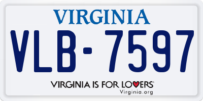 VA license plate VLB7597