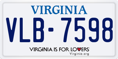 VA license plate VLB7598