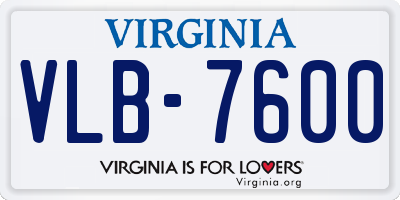 VA license plate VLB7600