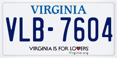 VA license plate VLB7604