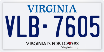 VA license plate VLB7605