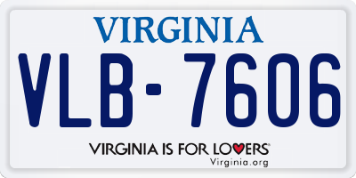 VA license plate VLB7606