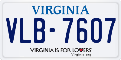 VA license plate VLB7607