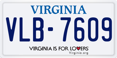 VA license plate VLB7609
