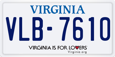 VA license plate VLB7610