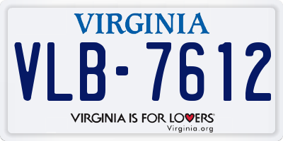 VA license plate VLB7612