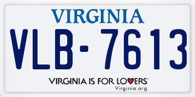 VA license plate VLB7613