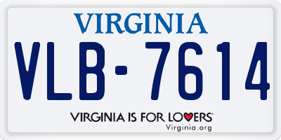 VA license plate VLB7614