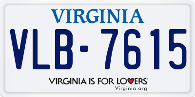 VA license plate VLB7615