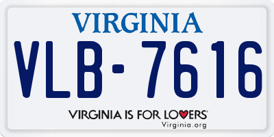 VA license plate VLB7616