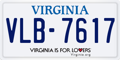 VA license plate VLB7617