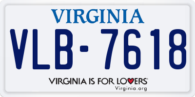 VA license plate VLB7618
