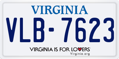VA license plate VLB7623