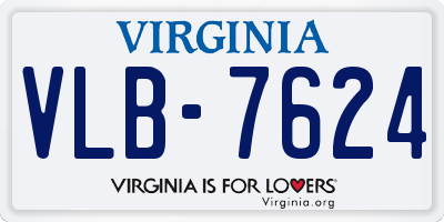 VA license plate VLB7624