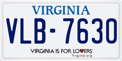 VA license plate VLB7630