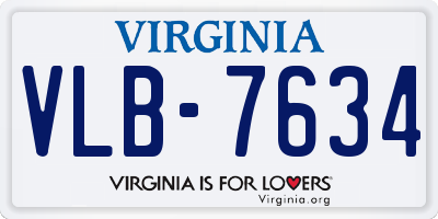 VA license plate VLB7634